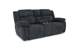 Jayne Reclining Console Loveseat In Charcoal