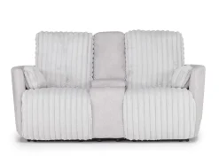 Jessica Reclining Sofa & Console Loveseat In Presley Fog/Charlotte Mist