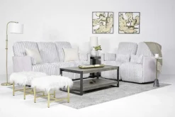 Jessica Reclining Sofa & Loveseat In Presley Fog/Charlotte Mist