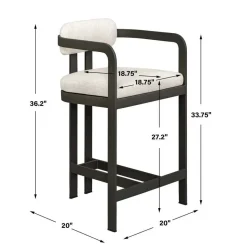 Kalmar Outdoor Counter Height Stool In Black