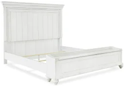Kanwyn Panel Bed W/ Storage In White Wash, Queen