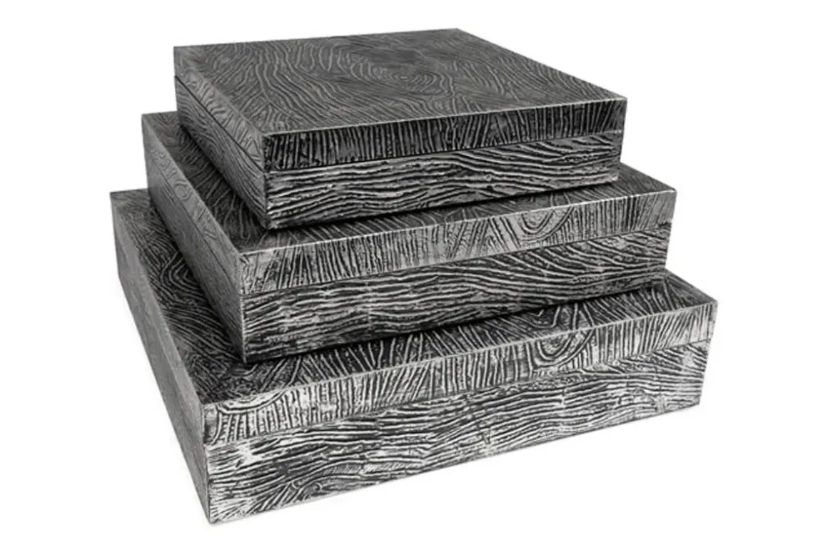 Keldy Box In Silver, Set Of 3