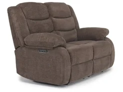 Kelsey Power Sofa & Loveseat In Light Brown