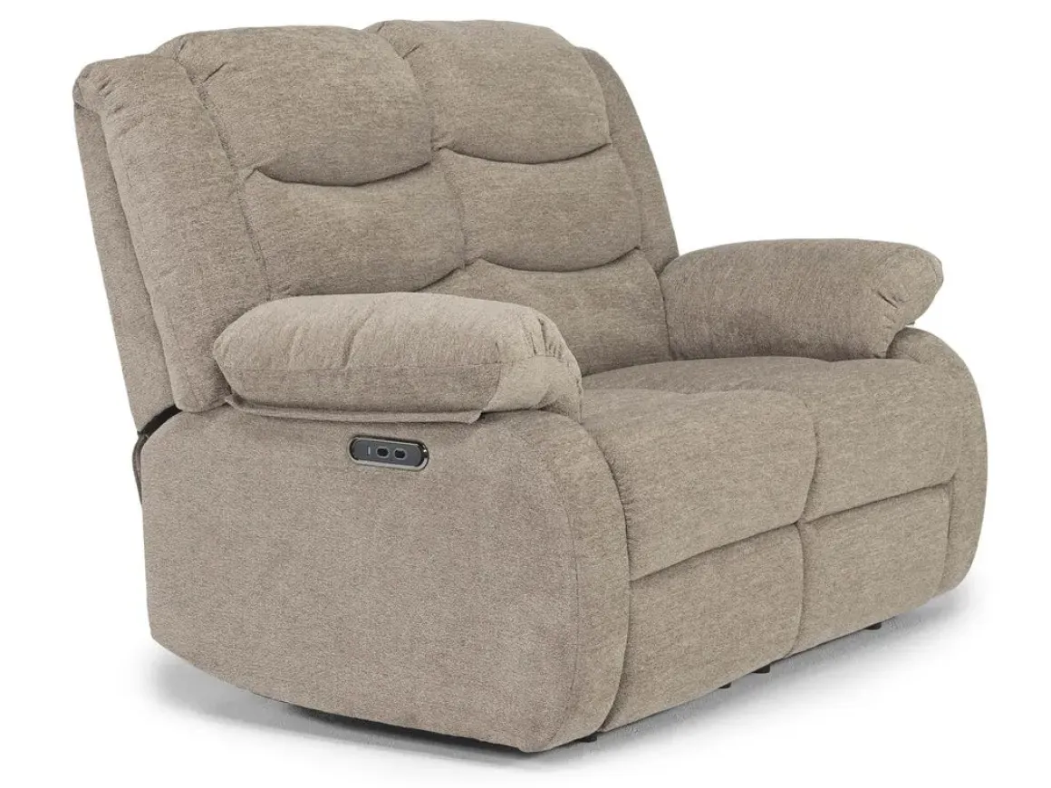 Kelsey Power Sofa & Loveseat In Light Brown