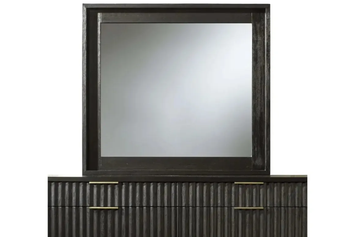 Kentfield Mirror In Black Drifted Oak