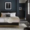 Kentfield Platform Bed, Dresser, Mirror & Nightstand In Black Drifted Oak, Full