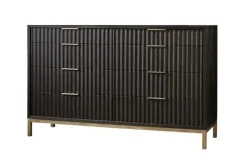 Kentfield Platform Bed, Dresser, Mirror & Nightstand In Black Drifted Oak, Full