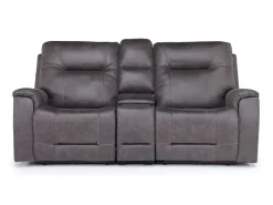 Kingston 3 Power Console Loveseat In Ocean Blue