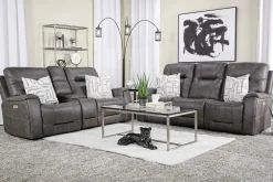 Kingston 3 Power Sofa & Console Loveseat In Ocean Blue