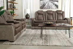 Lantana 2 Power Console Loveseat In Rocky Gray/Brown