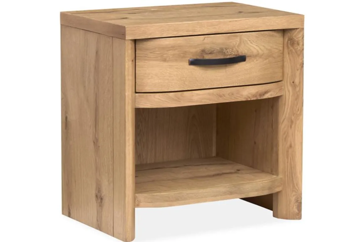 Laramie Panel Bed, Dresser, Mirror & 2 Drawer Nightstand In Honey Wheat, Queen