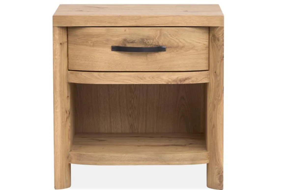 Laramie Panel Bed, Dresser, Mirror & 2 Drawer Nightstand In Honey Wheat, Queen