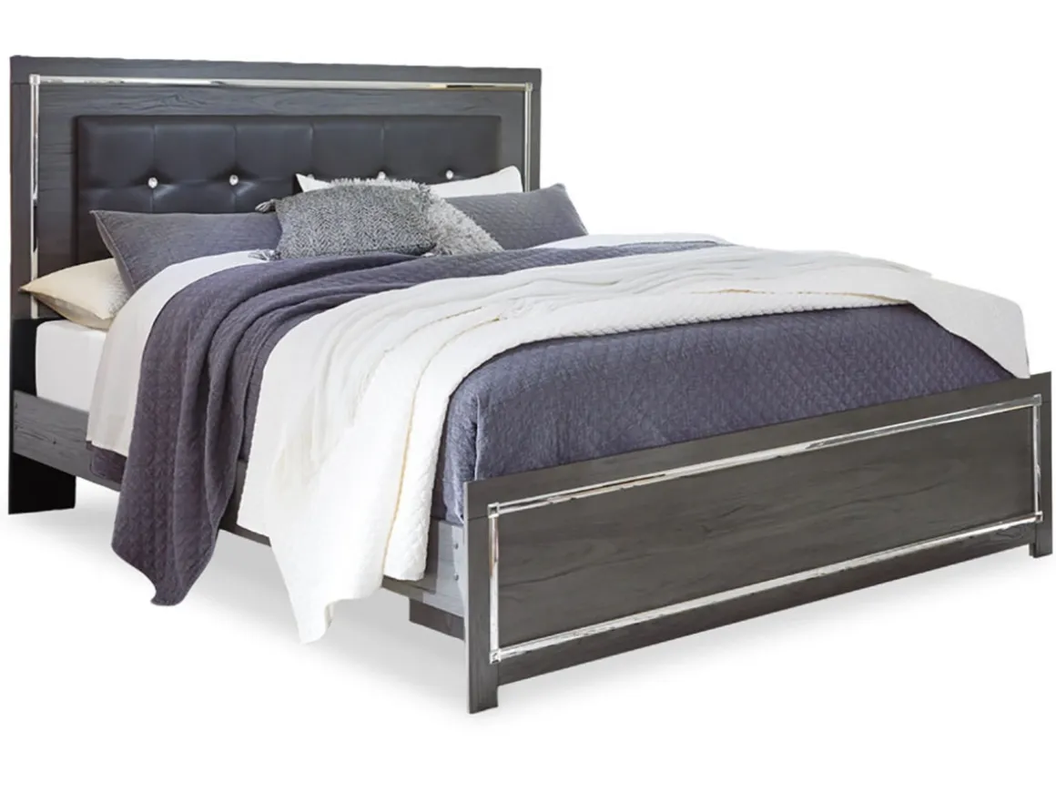 Lodanna Panel Bed, Dresser, Mirror & Nightstand In Gray