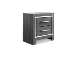 Lodanna Panel Bed W/ Storage, Dresser, Mirror & Nightstand In Gray, Full