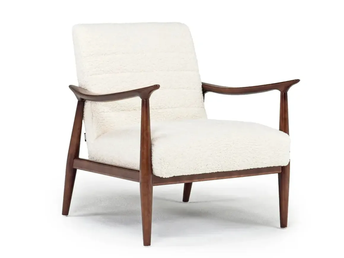 Louise Accent Chair In Sherpa Gray