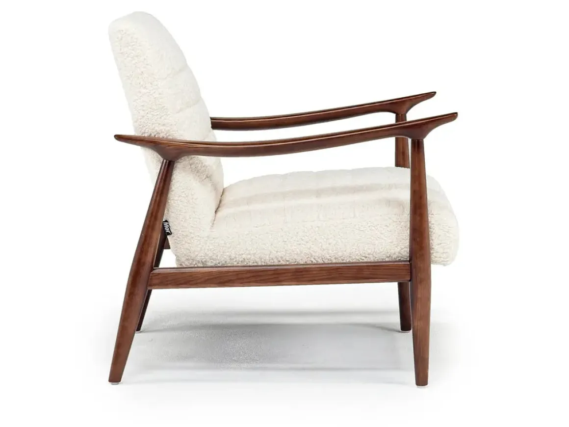 Louise Accent Chair In Sherpa Gray