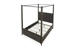 Lucerne Upholstered Canopy Bed In Vintage Coffee, Queen