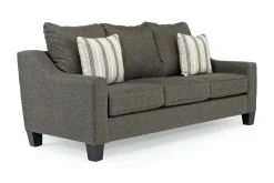 Lucy Queen Sleeper Sofa W/ Mattress In Splash Charcoal