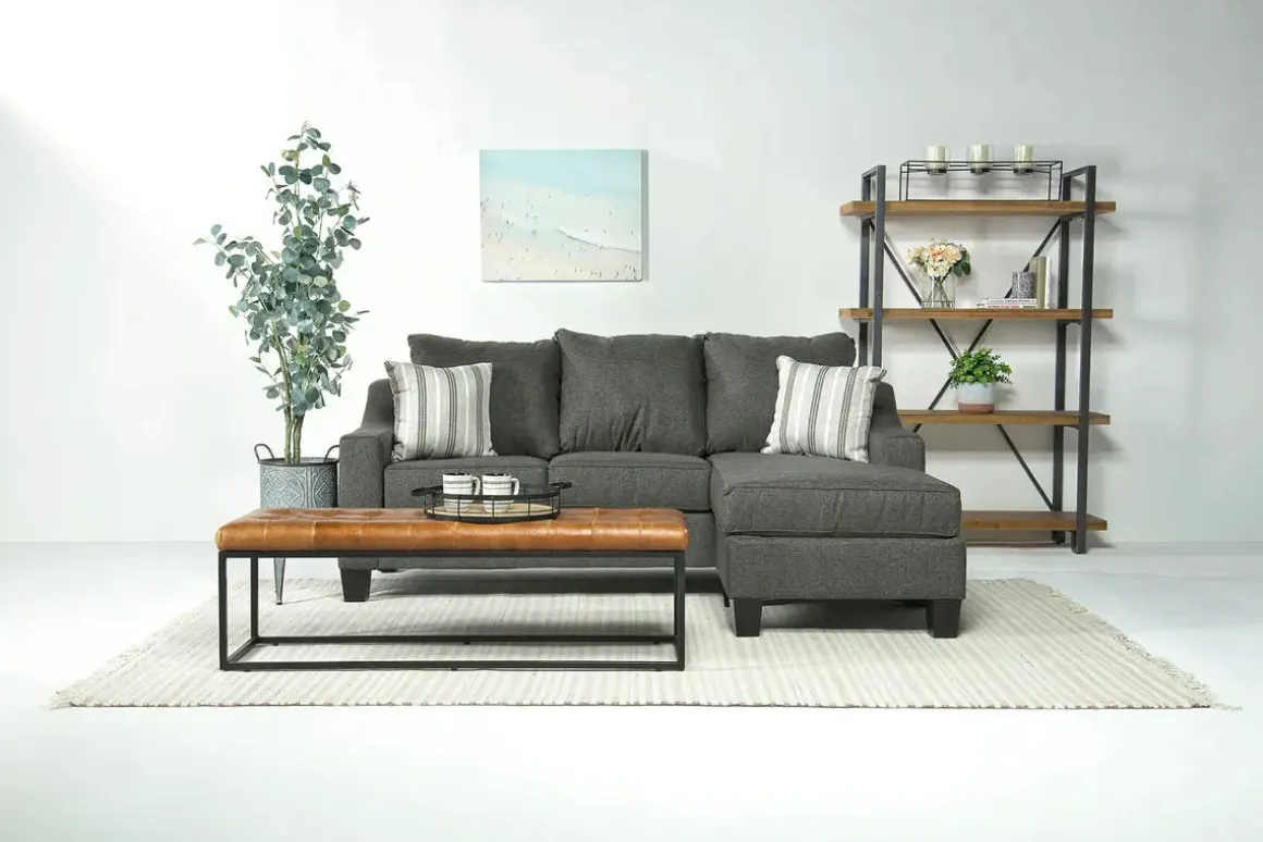 Lucy Reversible Sofa Chaise In Splash Charcoal