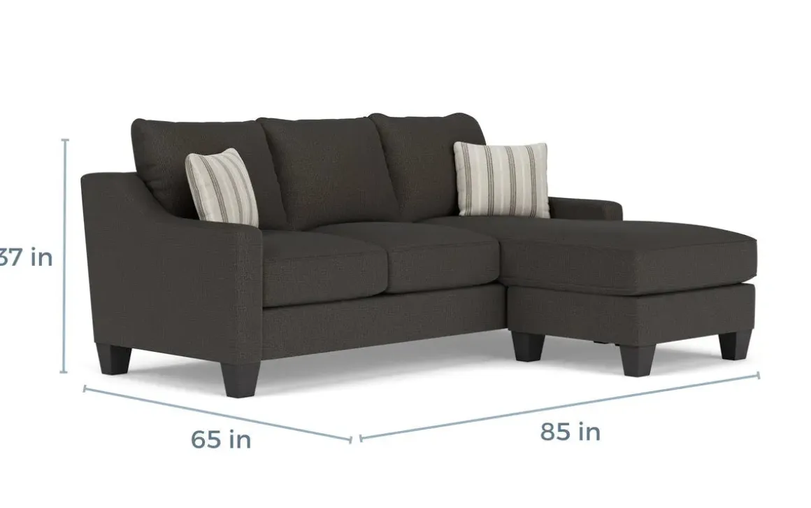 Lucy Reversible Sofa Chaise In Splash Charcoal