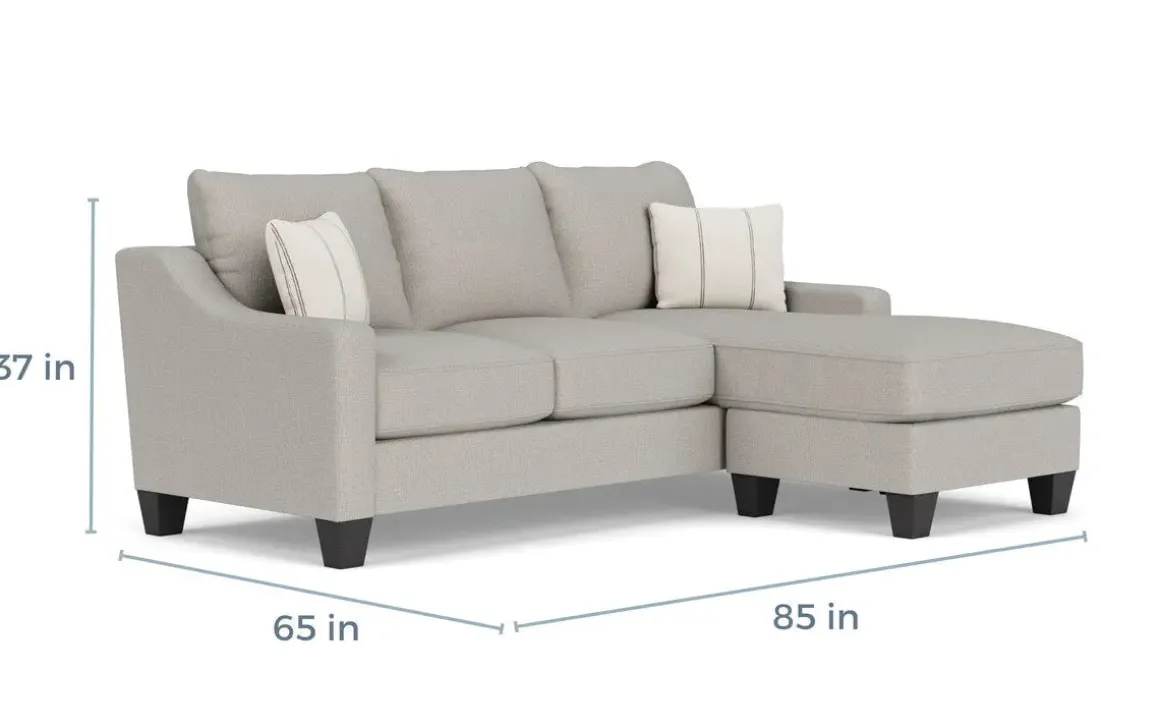 Lucy Reversible Sofa Chaise In Splash Charcoal