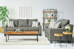 Lucy Sofa & Loveseat In Splash Linen