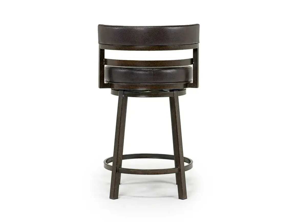 Madrid Counter Height Stool In Auburn & Brown, Swivel