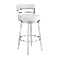 Madrid Counter Height Stool In Auburn & Brown, Swivel