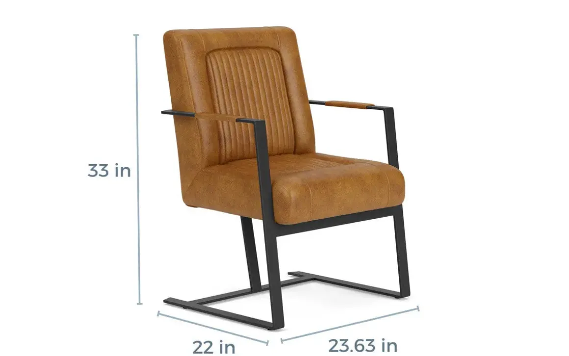 Maguire Accent Saddle Chair In Brown Leather