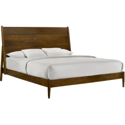 Malibu Panel Bed, Dresser, Mirror & Nightstand In Walnut, Twin