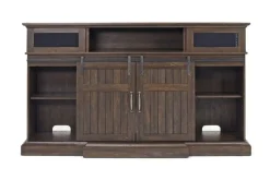 Manning Bluetooth Console W/ Fireplace Insert In White, 68 Inch