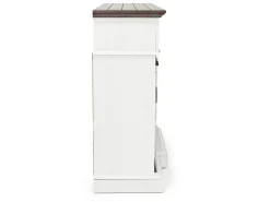 Manning Bluetooth Console W/ Fireplace Insert In White, 68 Inch