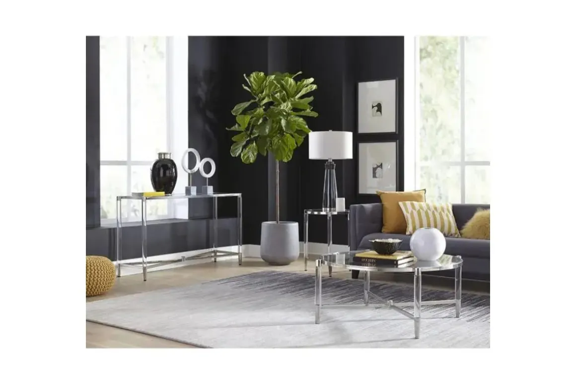 Marilyn Coffee Table In Glass/Acrylic/Polished Stainless Steel