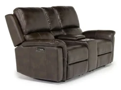 Martina 2 Power Loveseat In Dark Brown