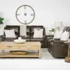 Martina 2 Power Sofa & Loveseat In Dark Brown
