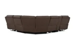 Max 6 Piece 2 Power Sectional W/ 2 Power Armless Recliner In Aline Timber Leather