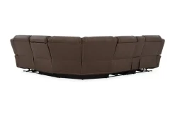 Max 6 Piece 2 Power Sectional W/ 2 Power Armless Recliner In Aline Timber Leather