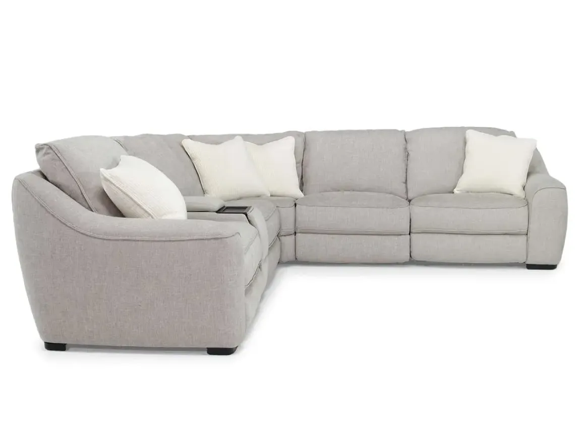 Mayflower 6 Piece 2 Power Sectional W/ Audio Console In Ashland Sand
