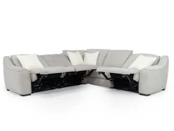 Mayflower 5 Piece 2 Power Sectional W/ 2 Power Armless Recliner In Ashland Sand