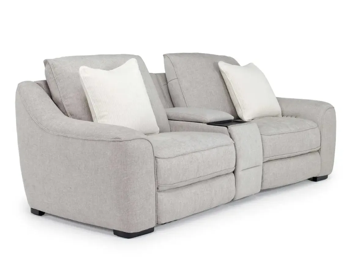 Mayflower 2 Power Audio Console Loveseat In Ashland Sand