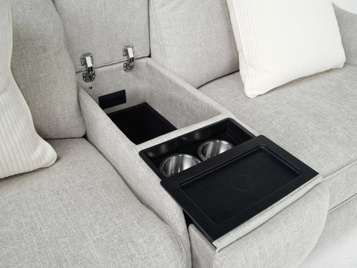 Mayflower 2 Power Audio Console Loveseat In Ashland Sand