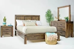 Meadow Panel Storage Bed, Dresser, Mirror & Nightstand In Gray, Full