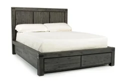 Meadow Panel Storage Bed, Dresser, Mirror & Nightstand In Gray, Full