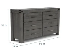 Meadow Panel Storage Bed, Dresser, Mirror & Nightstand In Gray, Full