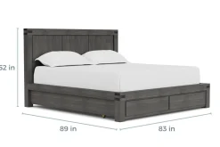 Meadow Panel Storage Bed, Dresser, Mirror & Nightstand In Gray, Full
