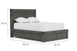 Meadow Panel Storage Bed, Dresser, Mirror & Nightstand In Gray, Full