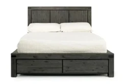 Meadow Panel Storage Bed, Dresser, Mirror & Nightstand In Gray, Full