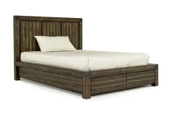 Meadow Panel Storage Bed, Dresser, Mirror & Nightstand In Gray, Full