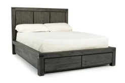 Meadow Panel Storage Bed, Dresser, Mirror & Nightstand In Gray, Full