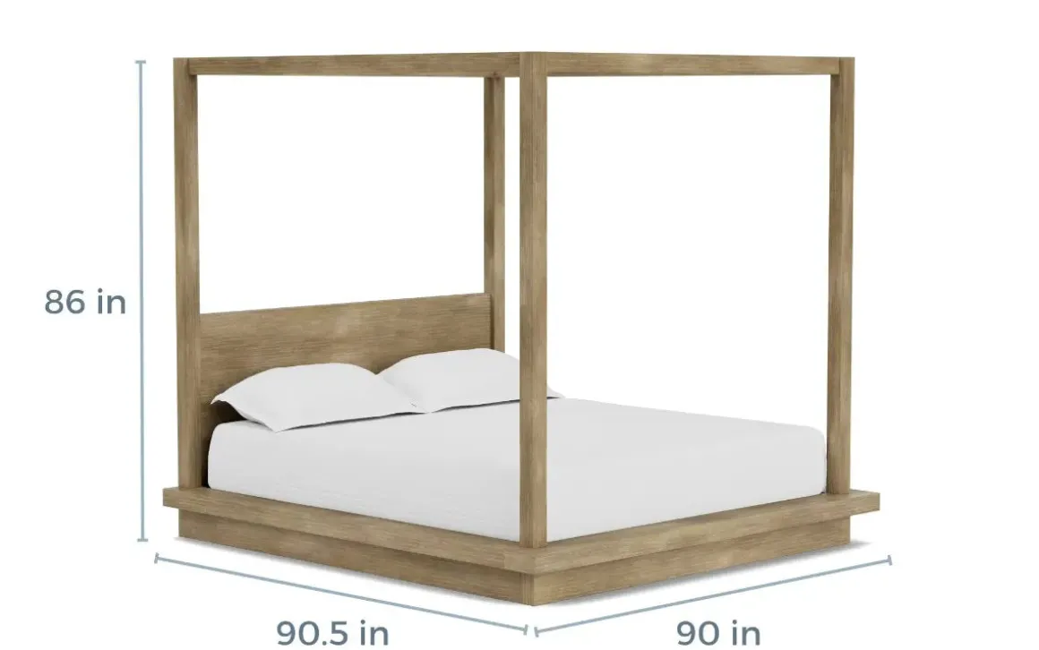 Melbourne Canopy Bed, Dresser, Mirror, Nightstand In Brown Mel, Queen